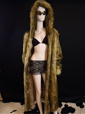 Faux fur over sized coat
